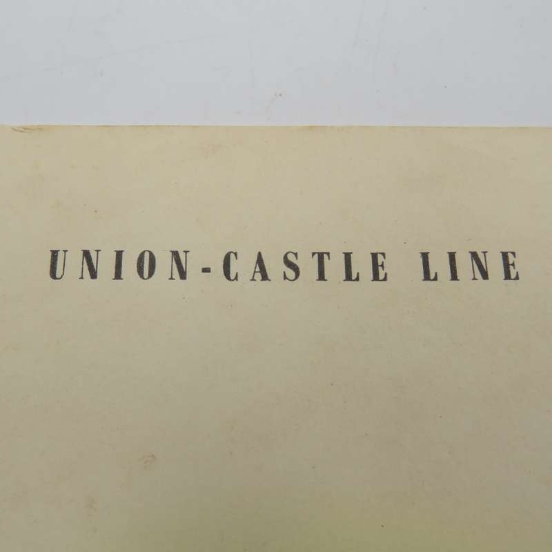 Union-Castle RMMV Athlone castle dinner menu - Sunday, 3 September 1961