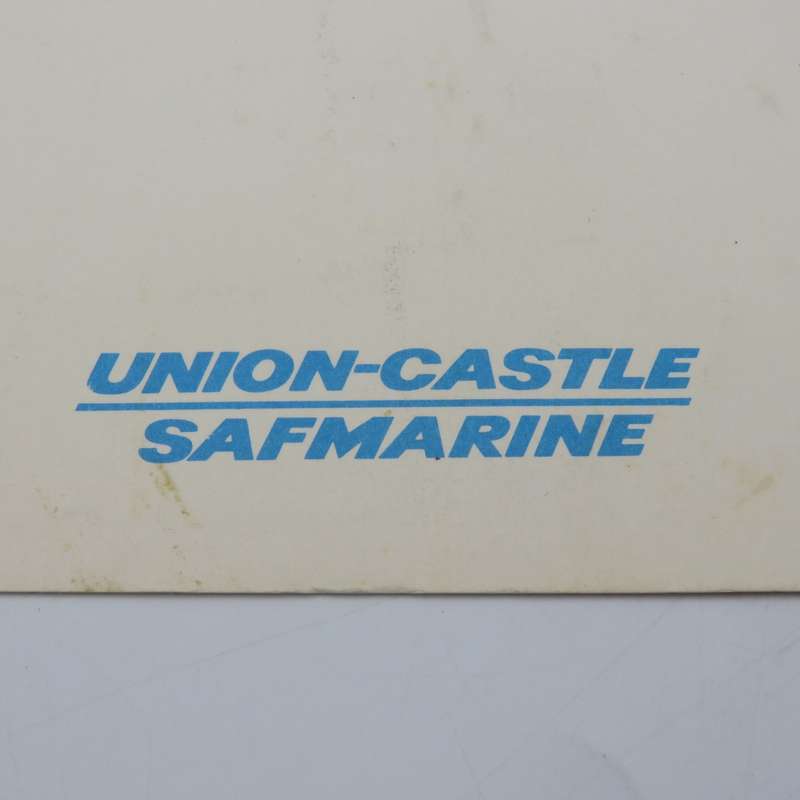 Union-Castle SA Vaal 1972 dinner menu