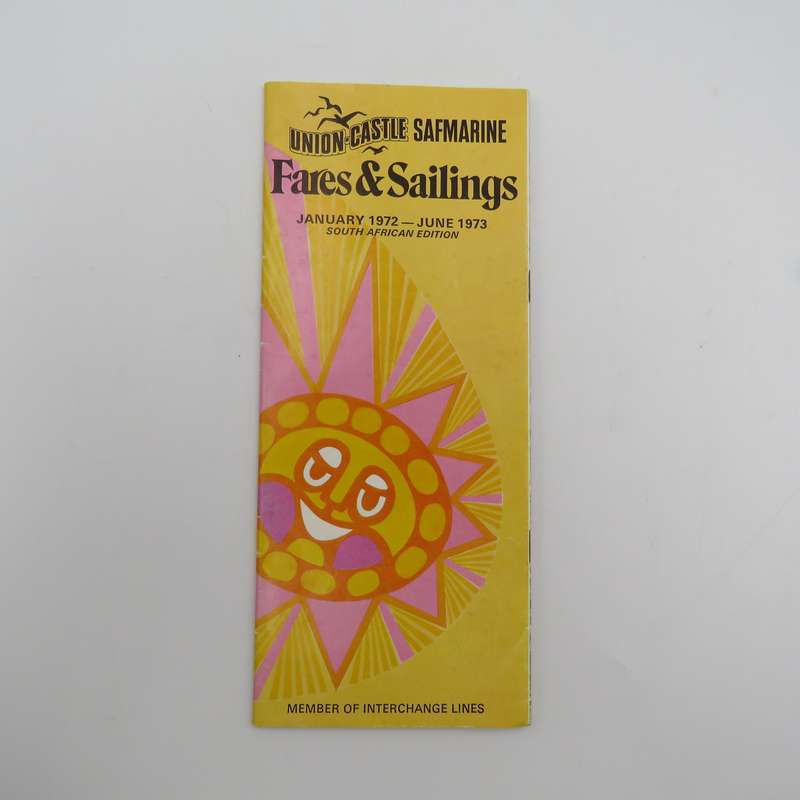 Union-Castle SAFMarine 1972 - 1973 Fares and Sailing brochure