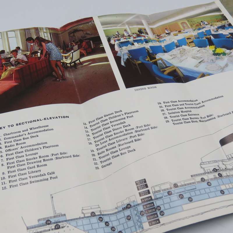 Union-Castle RMS Windsor Castle Passenger accommodation 1970 brochure