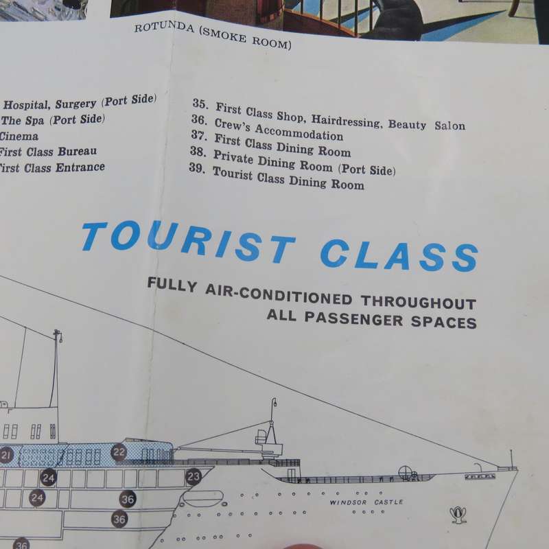 Union-Castle RMS Windsor Castle Passenger accommodation 1970 brochure