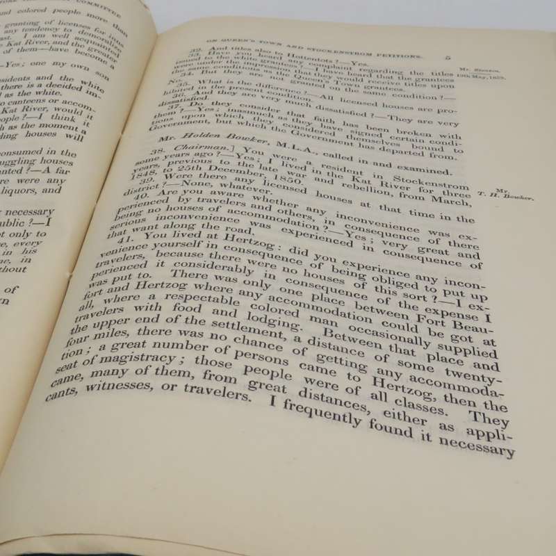 1859 Cape of Good Hope report upon the Queen's Town, Alice and Stockenstrom