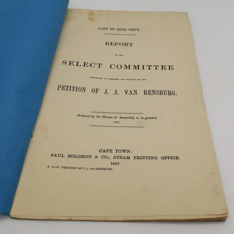 Cape of Good Hope Report of the petition of J. Jansen van Rensburg in the case of the resurveying