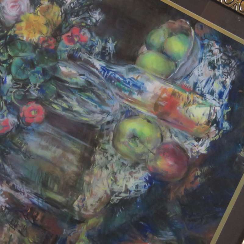 Anne Collins still life painting - Size with frame: 77cm x 97cm - Size without frame: 59.5cm x 79cm