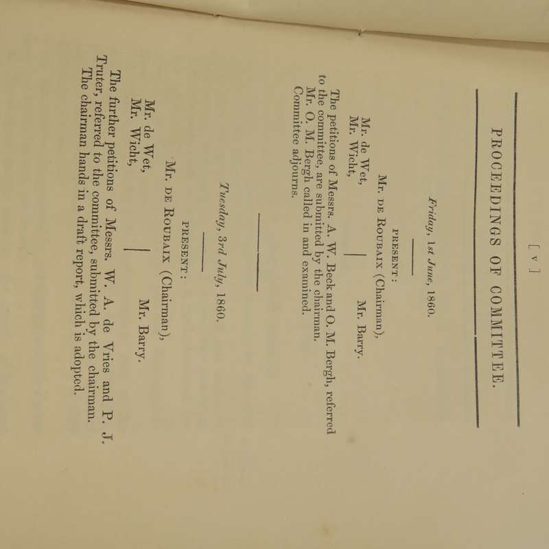 1860 Cape of Good Hope Report of the committee of the legislative council to consider petitions