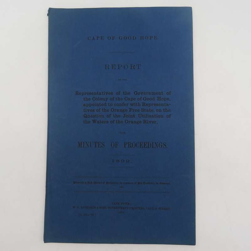 1899 Cape of Good Hope report of the Cape Colony and Free State representatives
