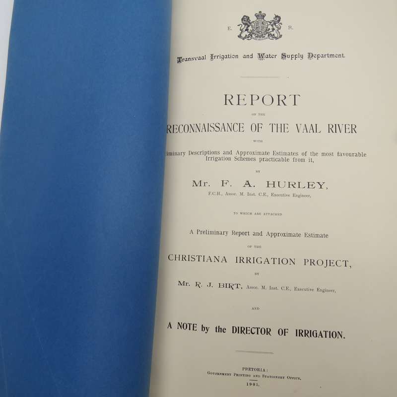 1905 Transvaal Irrigation and Water Supply department Report on the Reconnaissance of the Vaal River