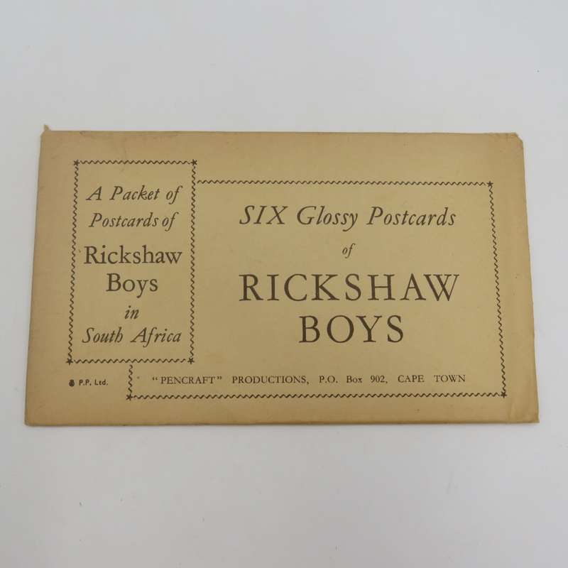 Packet of 6 vintage Rickshaw Boys postcards in original packaging