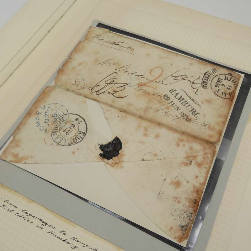 1855 Cover from Copenhagen to Hampshire forwarded through the Danish Post Office in Hamburg