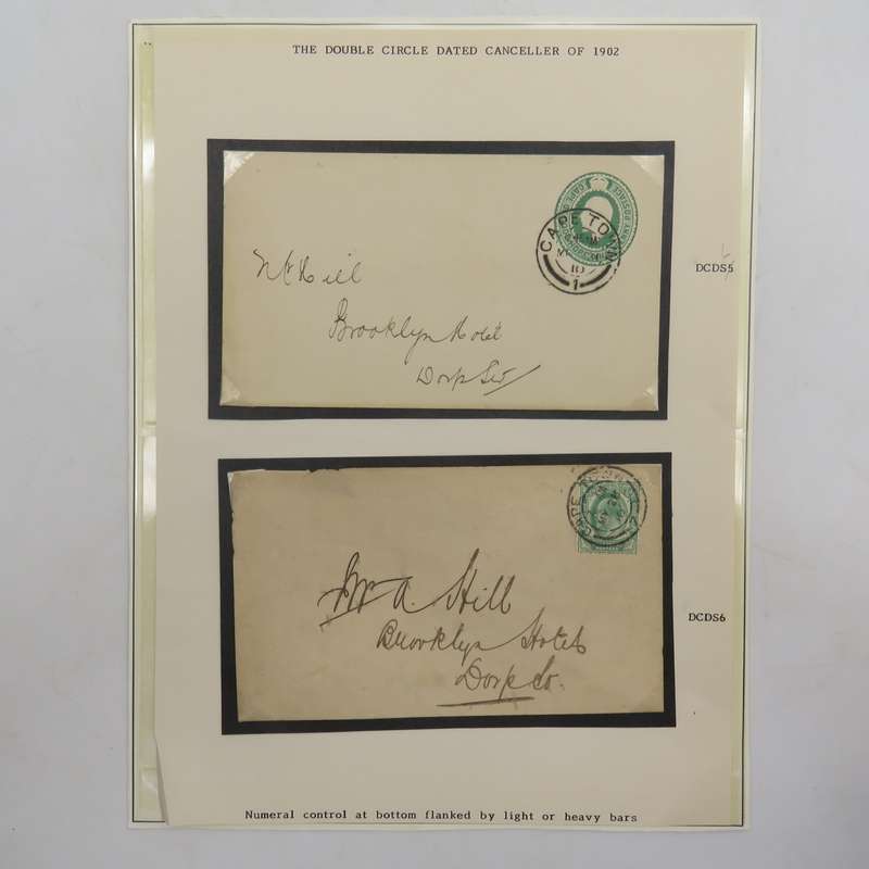 Pair of Envelopes Cape Town to the Brooklyn Hotel in Dorp St. Both with Double Circle dated cancel