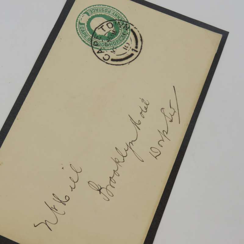 Pair of Envelopes Cape Town to the Brooklyn Hotel in Dorp St. Both with Double Circle dated cancel