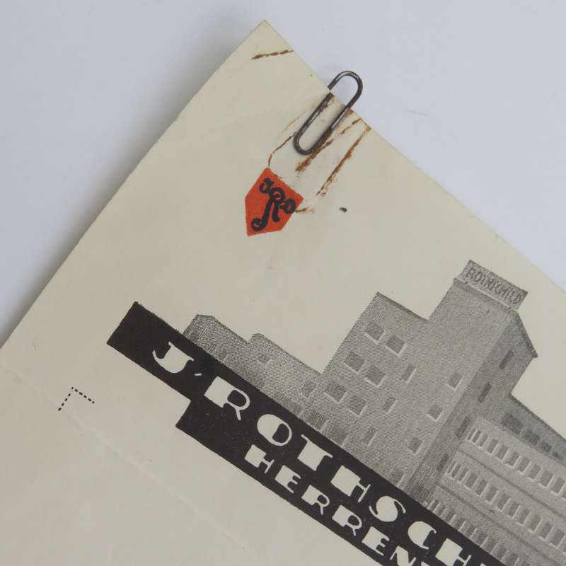1936 Testimonial by J Rothschild for a Mr Hirsh - washing factory Duisburg plus a testimonial