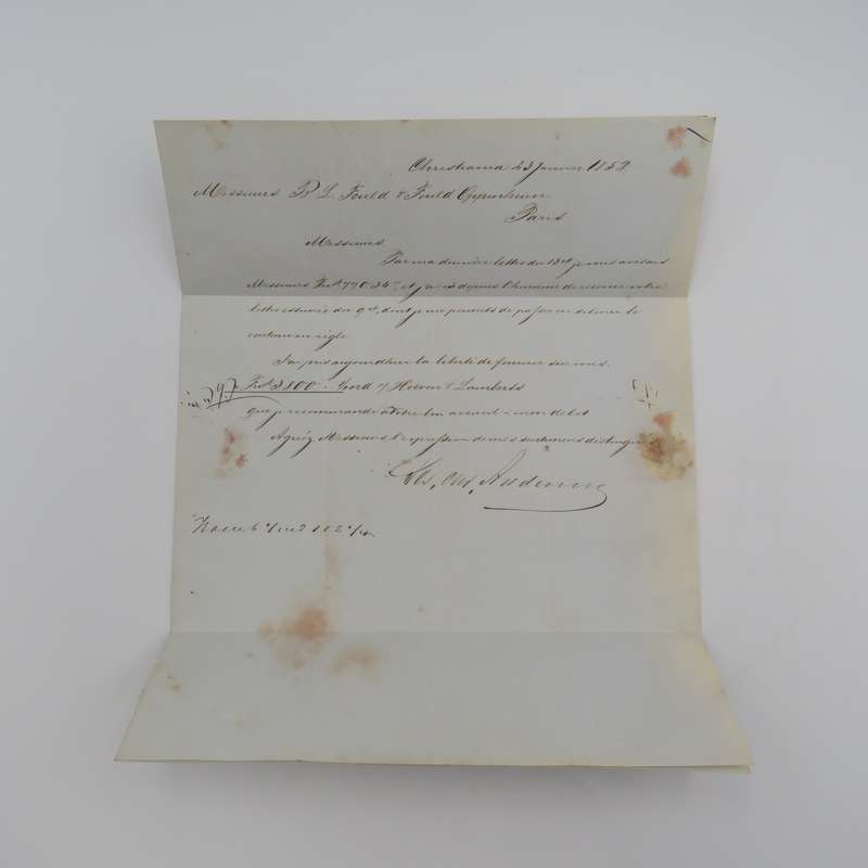 1852 Early Letter from Christiania (Norway) to Paris forwarded through the Swedish Post Office