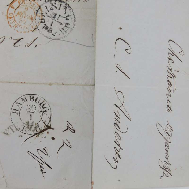 1852 Early Letter from Christiania (Norway) to Paris forwarded through the Swedish Post Office