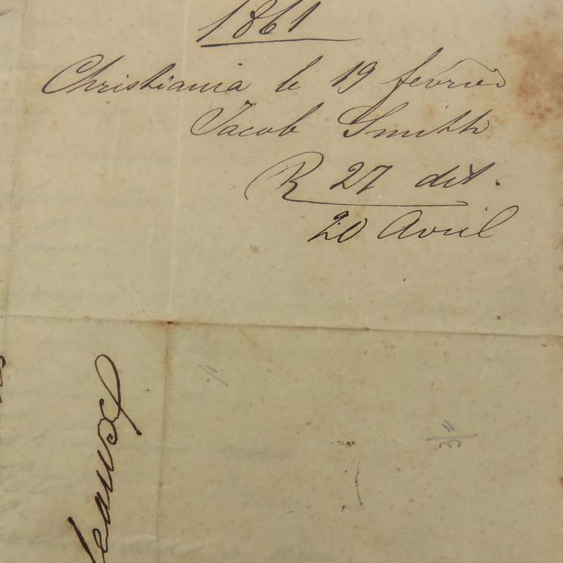 1861 Early letter from Christiania (Norway) to Bordeaux forwarded through Hamburg