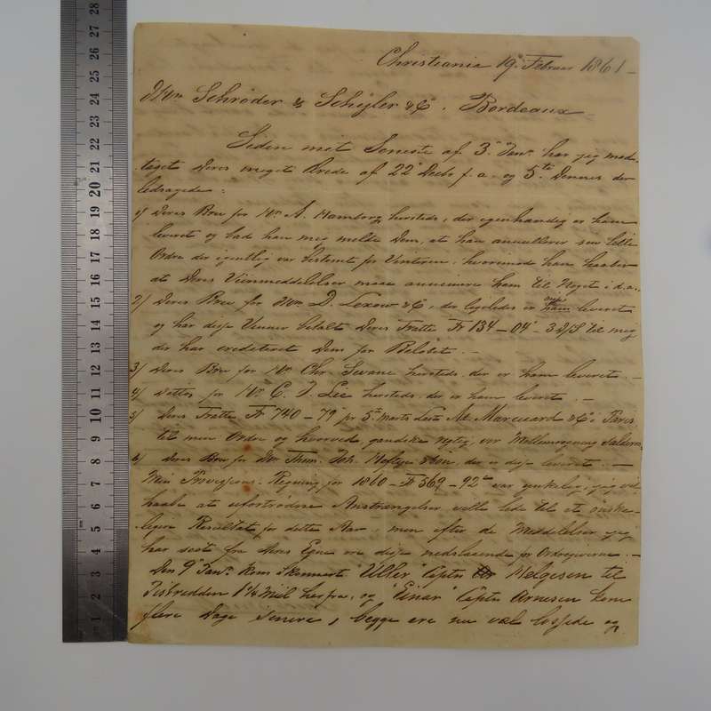 1861 Early letter from Christiania (Norway) to Bordeaux forwarded through Hamburg