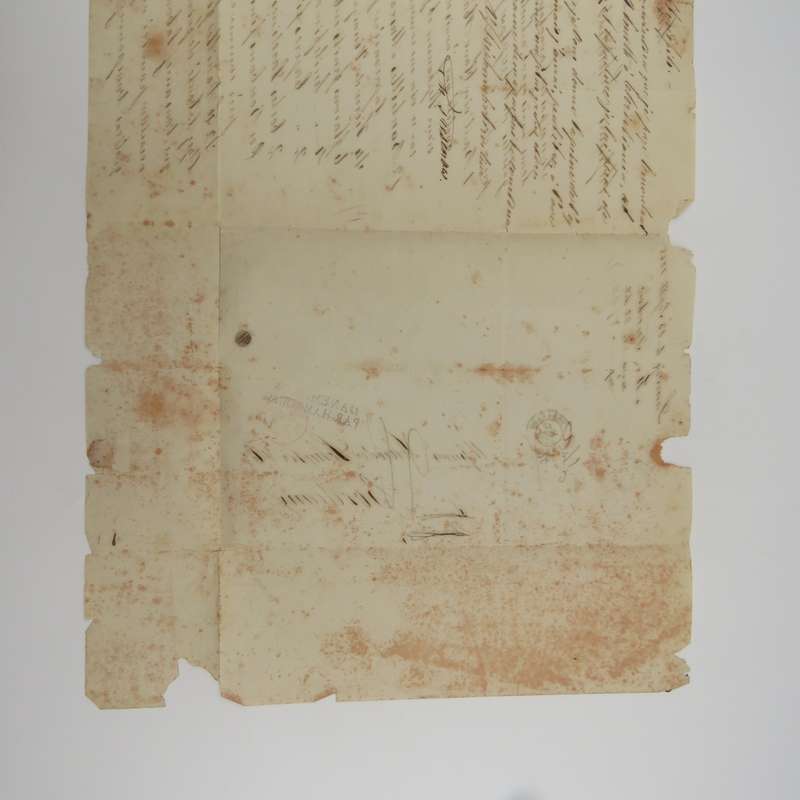 1845 Letter sent from Lauwig (Norway) to Bordeaux (France) forwarded through Hamburg (Germany)
