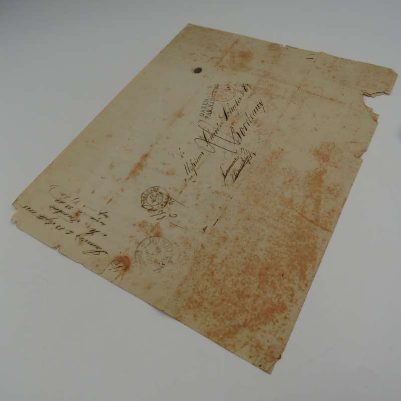 1845 Letter sent from Lauwig (Norway) to Bordeaux (France) forwarded through Hamburg (Germany)