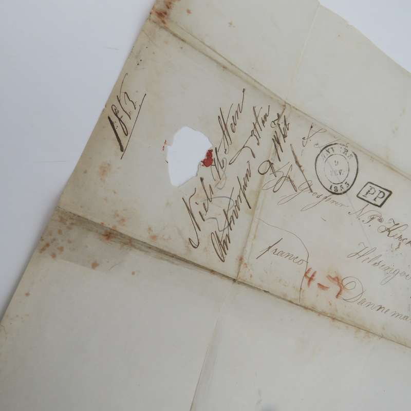 1853 Cover from Antwerp to Elsinore (Denmark) forwarded through the Danish Post Office in Hamburg.