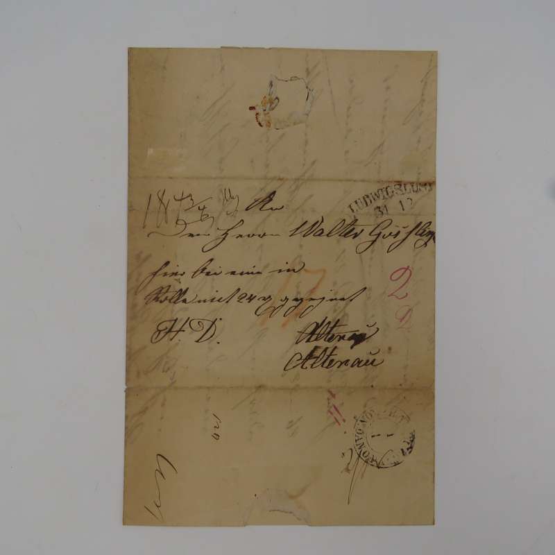 1853 Early letter from Ludwigslust (Germany) to Attenau forwarded through the Danish Post Office