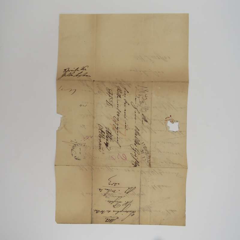 1853 Early letter from Ludwigslust (Germany) to Attenau forwarded through the Danish Post Office