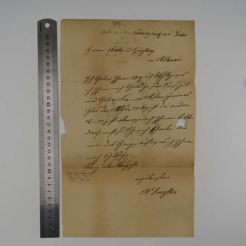 1853 Early letter from Ludwigslust (Germany) to Attenau forwarded through the Danish Post Office