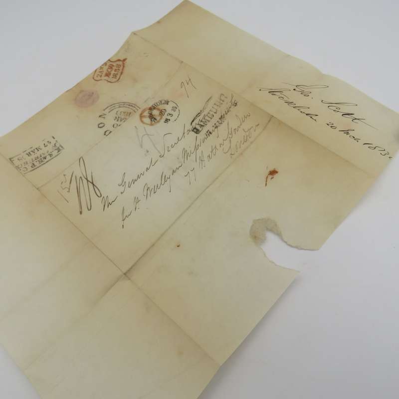 1838 Cover from Stockholm to London forwarded through the Swedish - Norwegian Post Office in Hamburg