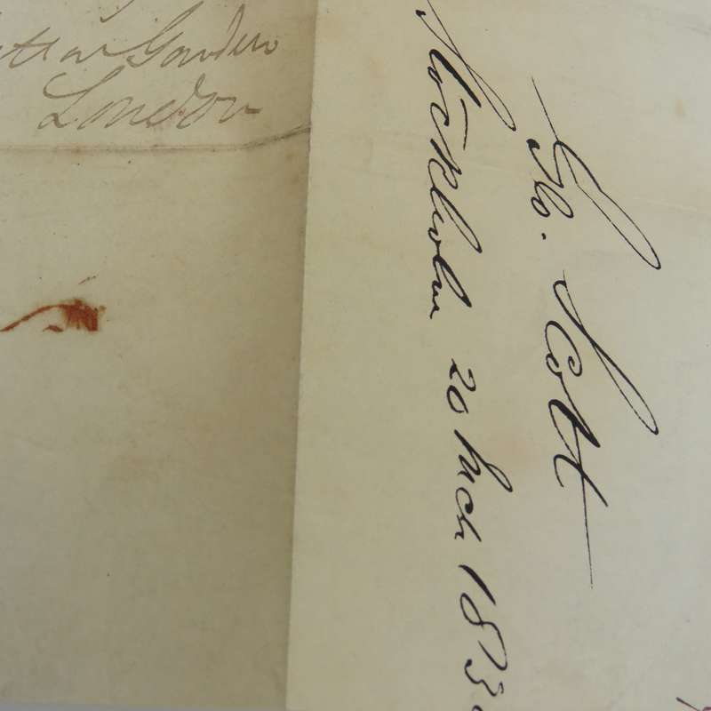 1838 Cover from Stockholm to London forwarded through the Swedish - Norwegian Post Office in Hamburg