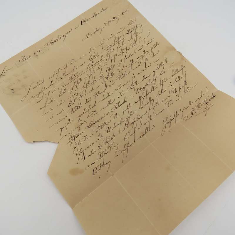 1836 Letter from Hamburg to Ober Zwislaw forwarded through the Thurn & Taxi's Postal Administration