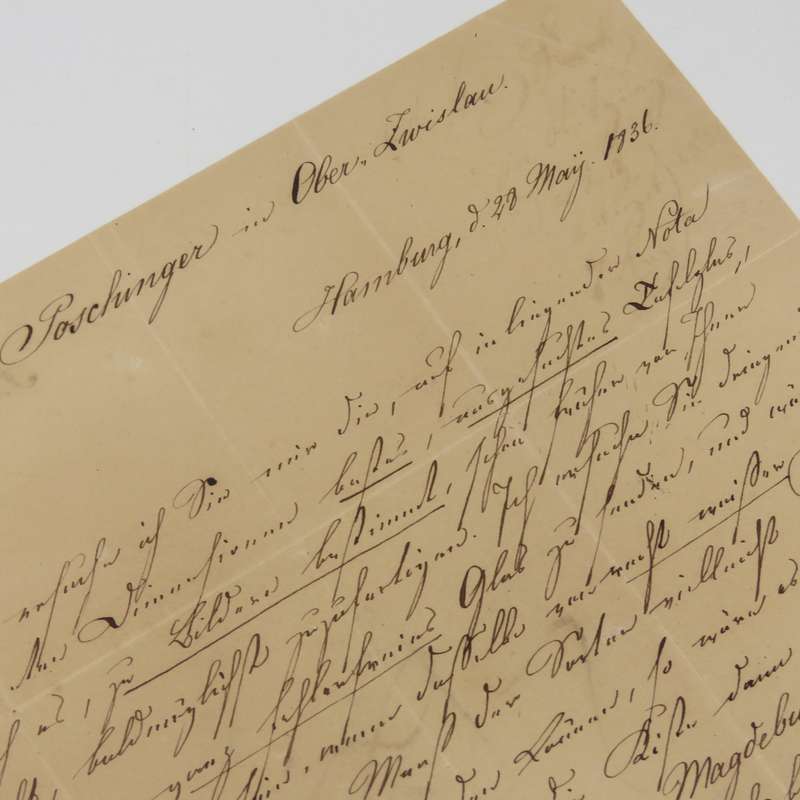 1836 Letter from Hamburg to Ober Zwislaw forwarded through the Thurn & Taxi's Postal Administration