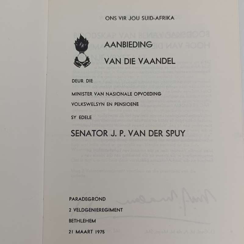 SADF 2 Field Engineer regiment 1975 booklet