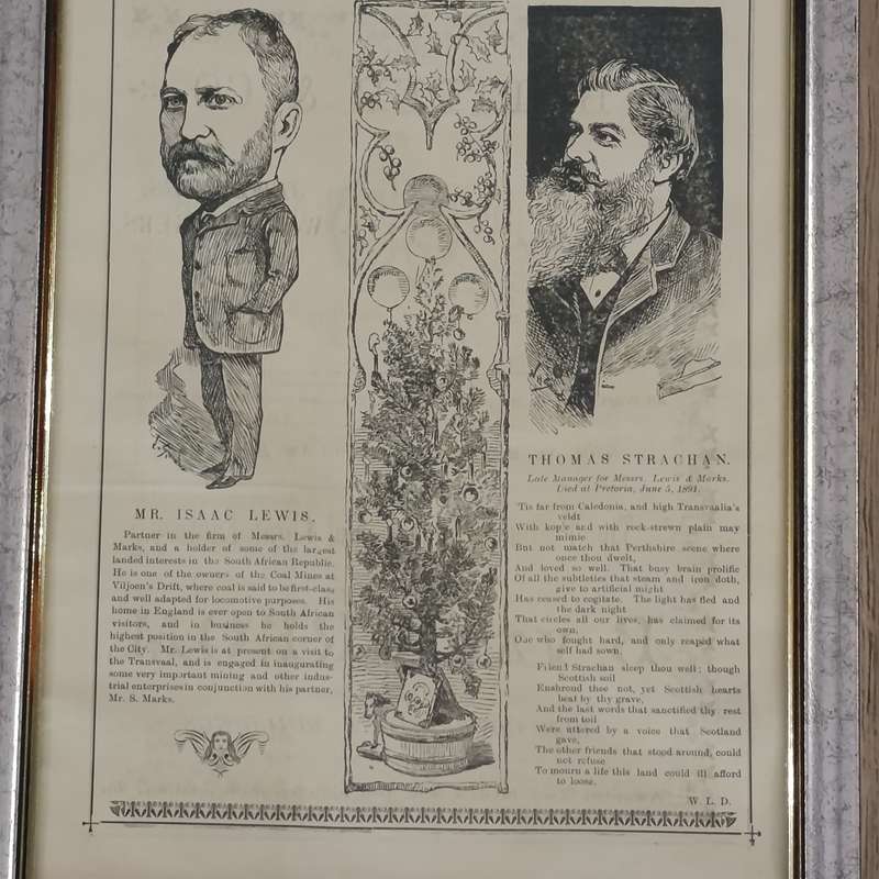 Lot of 7 framed 1891 ZAR character sketches
