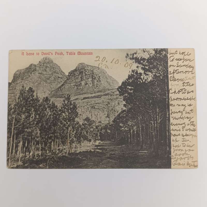 1989 Postcard Cape Town to Maitland with Maitland receiving cancels Picture of Devil's Peak