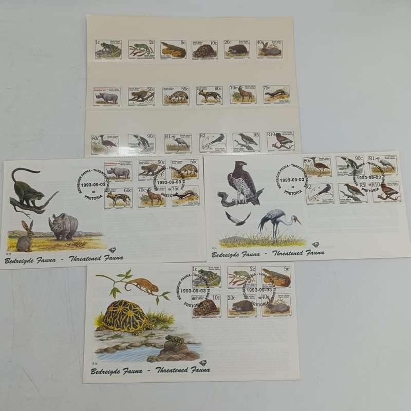 South Africa Threatened Fauna mint stamp and first day cover set