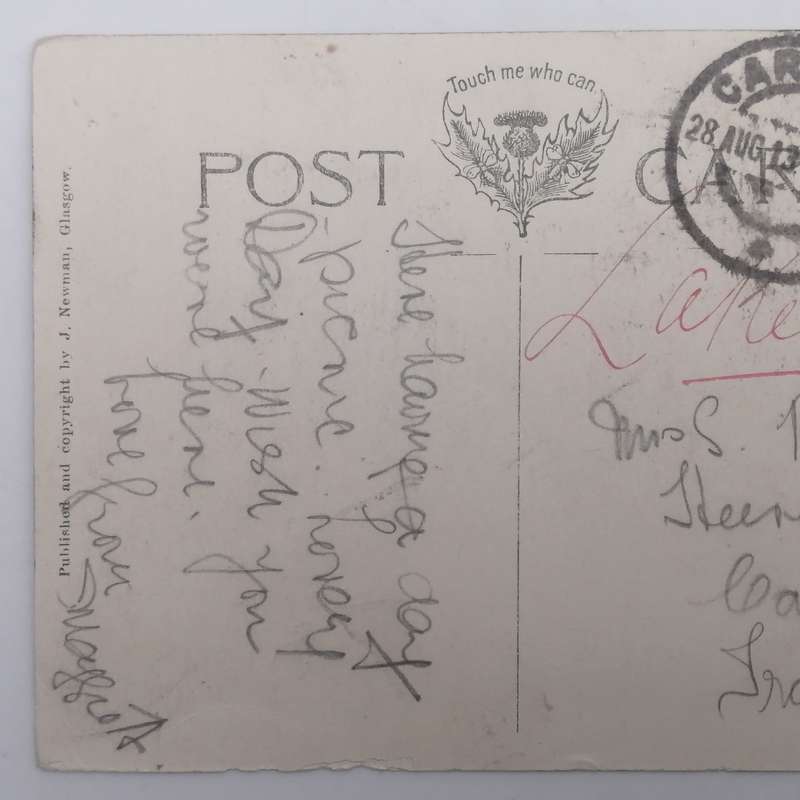 Post card sent from Lake Chrissie, South Africa to Carolina, Transvaal with British One Penny Stamp