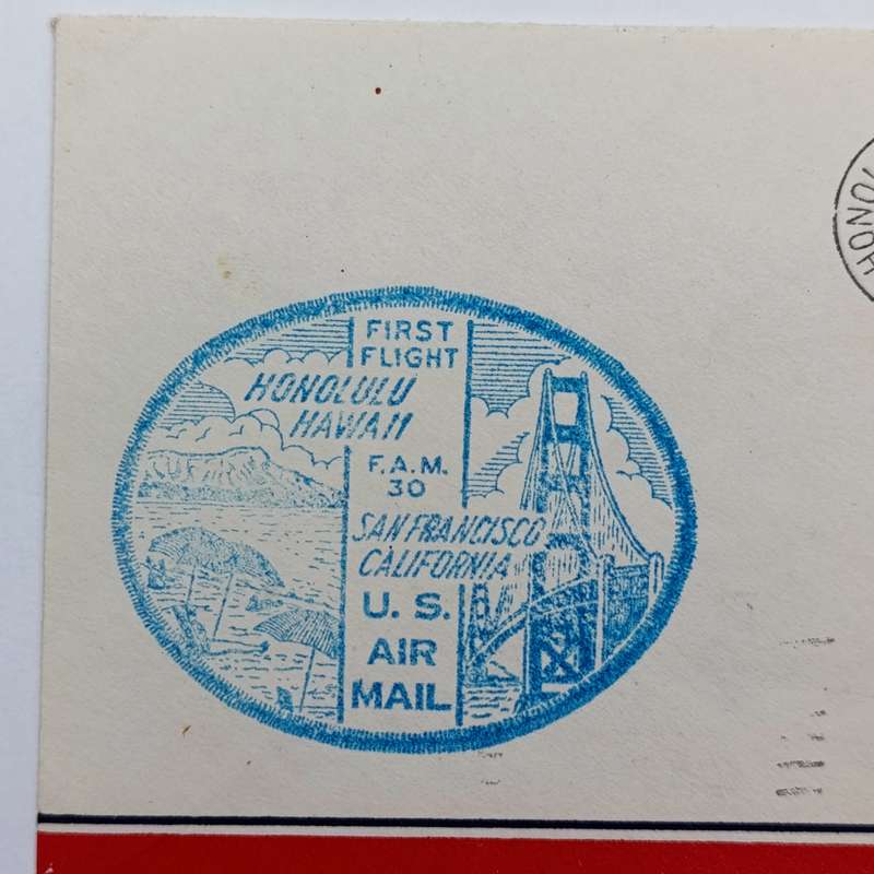 First Flight Cover Honolulu Hawaii to San Francisco California USA 1 May 1947 with 5c USA stamp