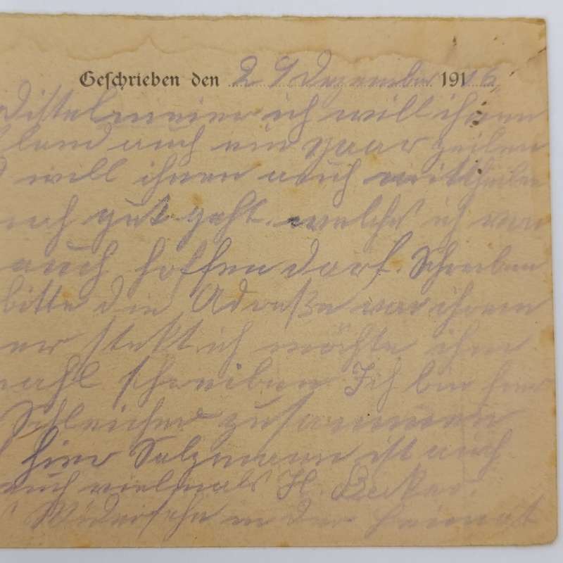 WW1 Feldpostkarte 103 Inf Division 1st Batallion 4th Company 30 December 1916
