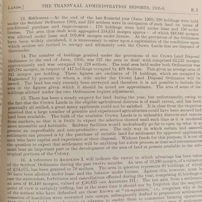 Transvaal 1907 Annual Report - commissioner of Lands' Department Many maps and diagrams included