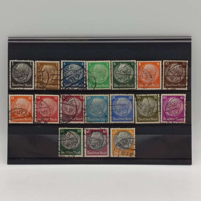 German Empire set of 17 Van Hinderburg used stamps