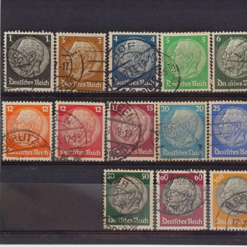 German Empire set of 17 Van Hinderburg used stamps
