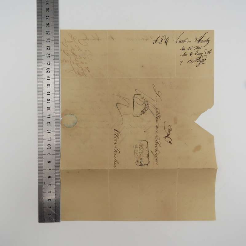 1836 Letter from Hamburg to Ober Zwislaw forwarded through the Thurn & Taxi's Postal Administration