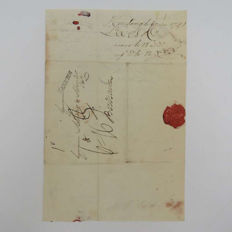 1790 Letter from Hamburg to Bordeaux