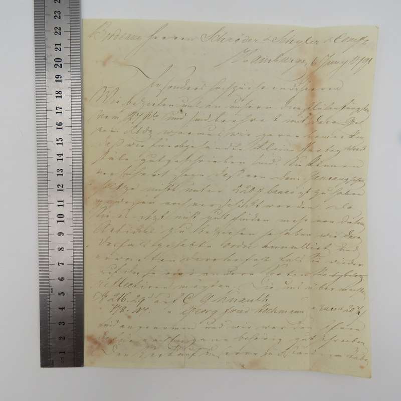 1790 Letter from Hamburg to Bordeaux