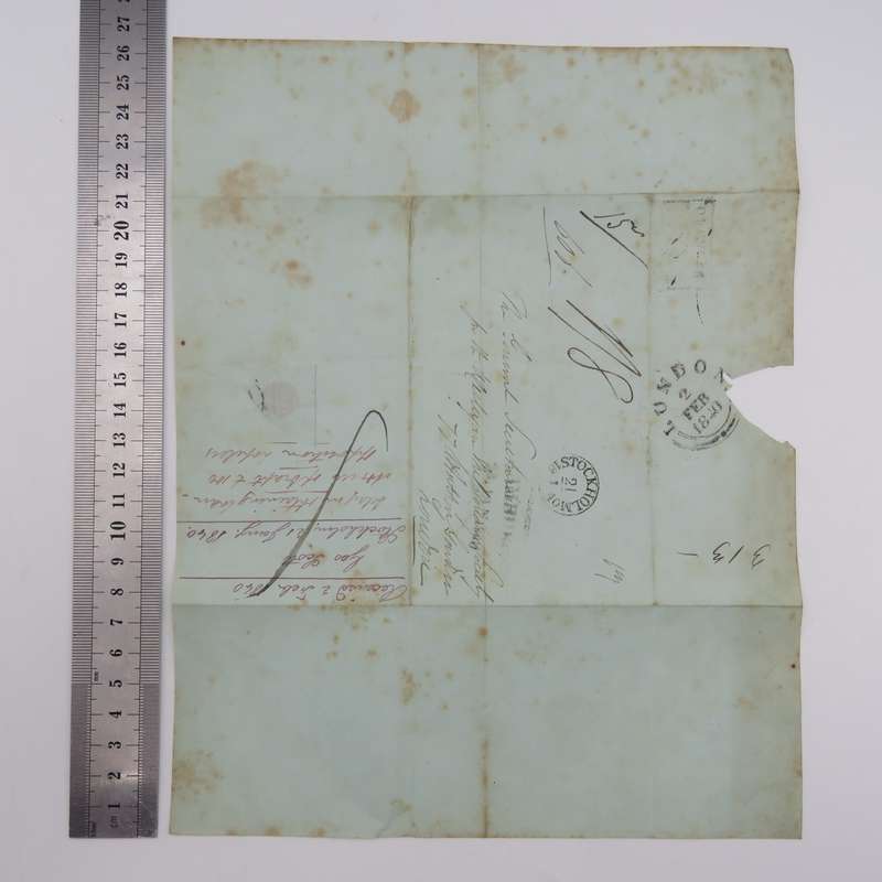 1840 Cover from Stockholm through the Swedish Norwegian Post Office in Hamburg