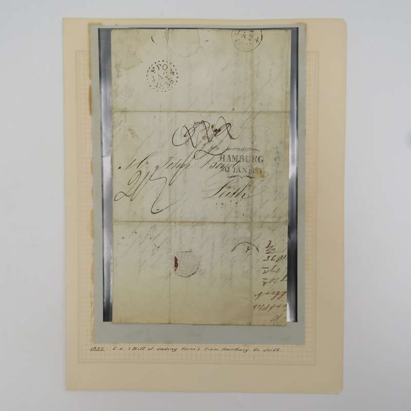 1835 Letter ( Bill of loading form) from Hamburg to Leith