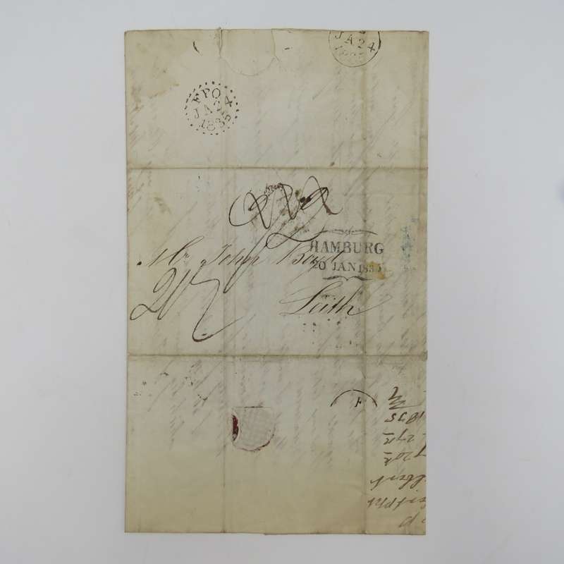 1835 Letter ( Bill of loading form) from Hamburg to Leith