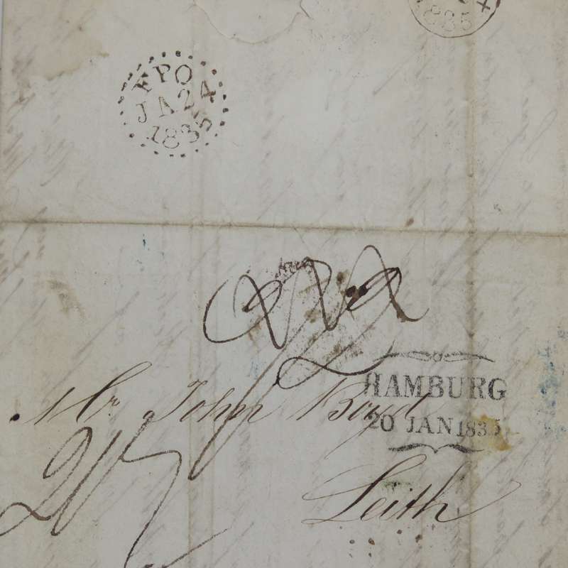 1835 Letter ( Bill of loading form) from Hamburg to Leith