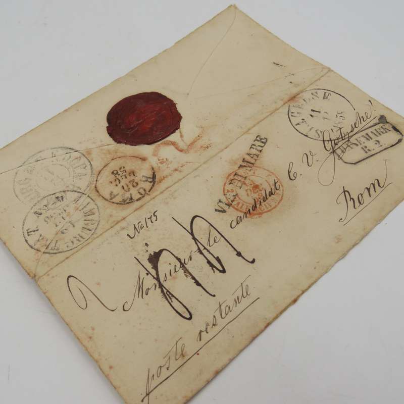 1858 Cover from Stagetse (Denmark) to Rome forwarded through the Danish Post Office in Hamburg