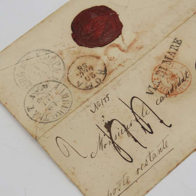 1858 Cover from Stagetse (Denmark) to Rome forwarded through the Danish Post Office in Hamburg