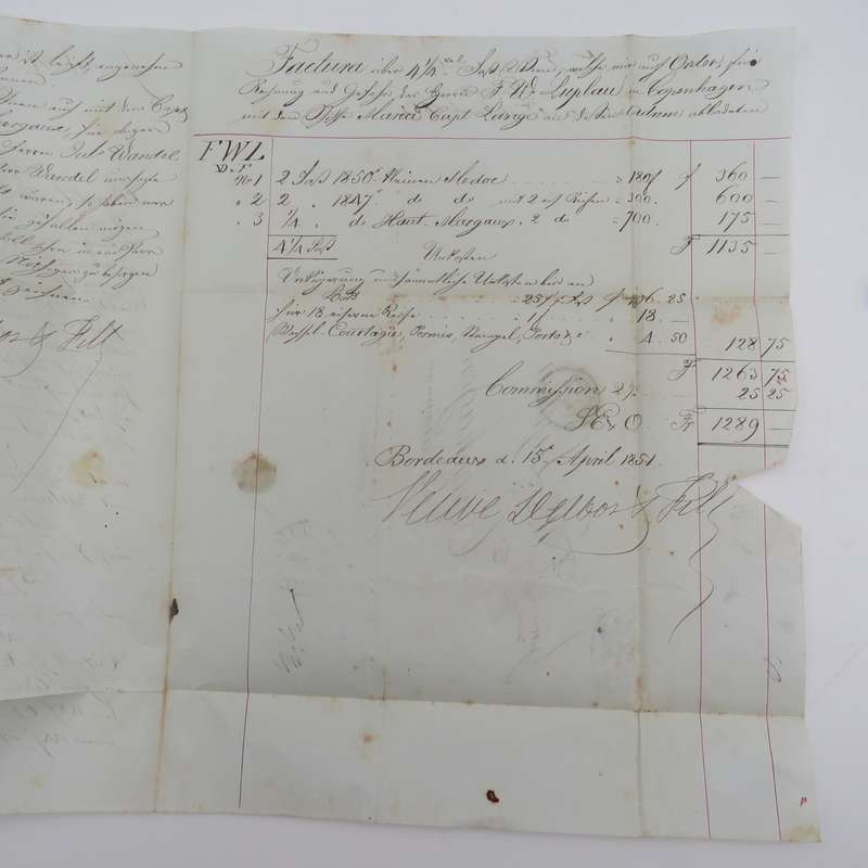 1851 Letter from Bordeaux to Copenhagen forwarded through the Danish Post Office in Hamburg